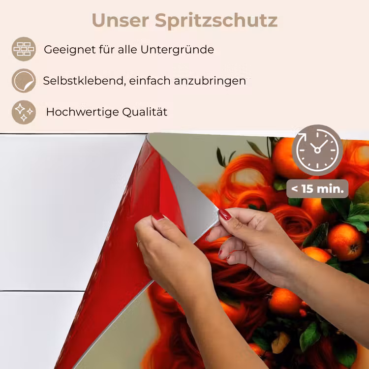 Vrouw - Appels - Rood - Bladeren keuken achterwand spatscherm klein -spatscherm_DE