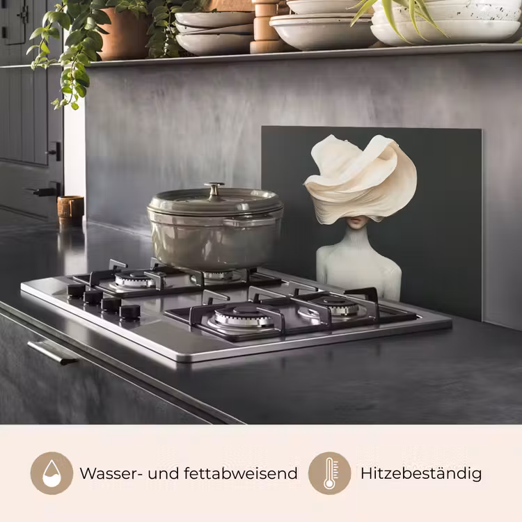 Vrouw - Beige - hoed keuken achterwand spatscherm klein -usp_DE