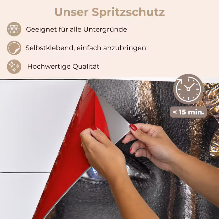 Vrouw - Bladgoud - Zwart - Goud - Luxe keuken achterwand spatscherm klein -spatscherm_DE