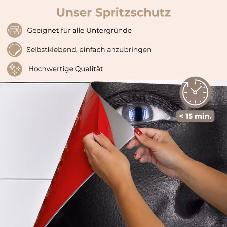 Vrouw - Bladgoud - Zwart - Huid - Luxe keuken achterwand spatscherm klein -spatscherm_DE
