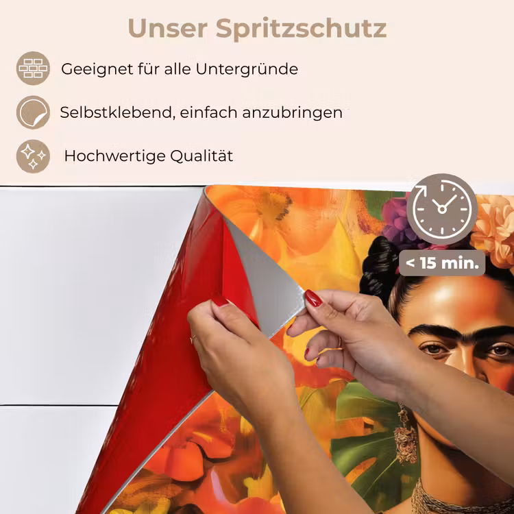 Vrouw - Bloemen - Papegaai - Schilderachtig keuken achterwand spatscherm klein -spatscherm_DE