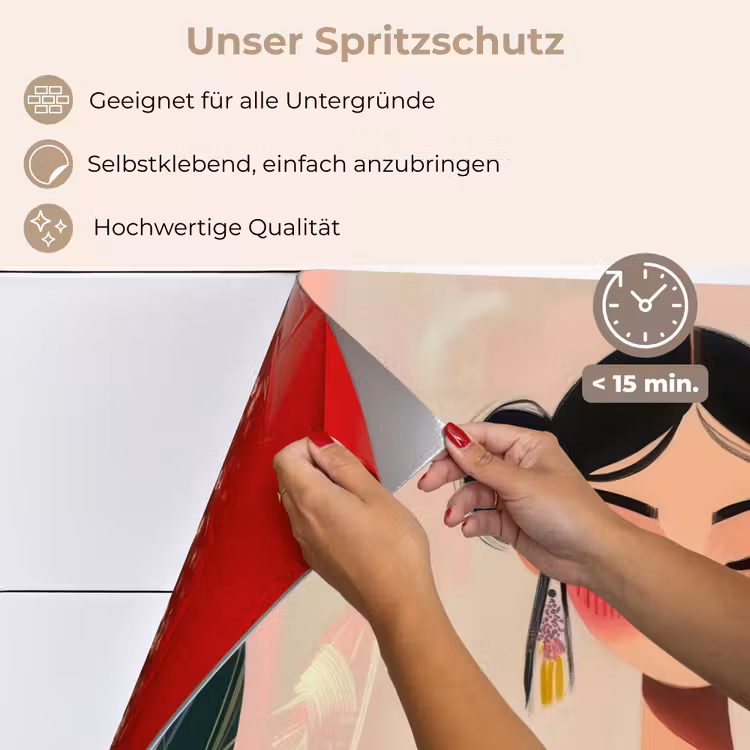 Vrouw - Bloemen - Pastel keuken achterwand spatscherm klein -spatscherm_DE