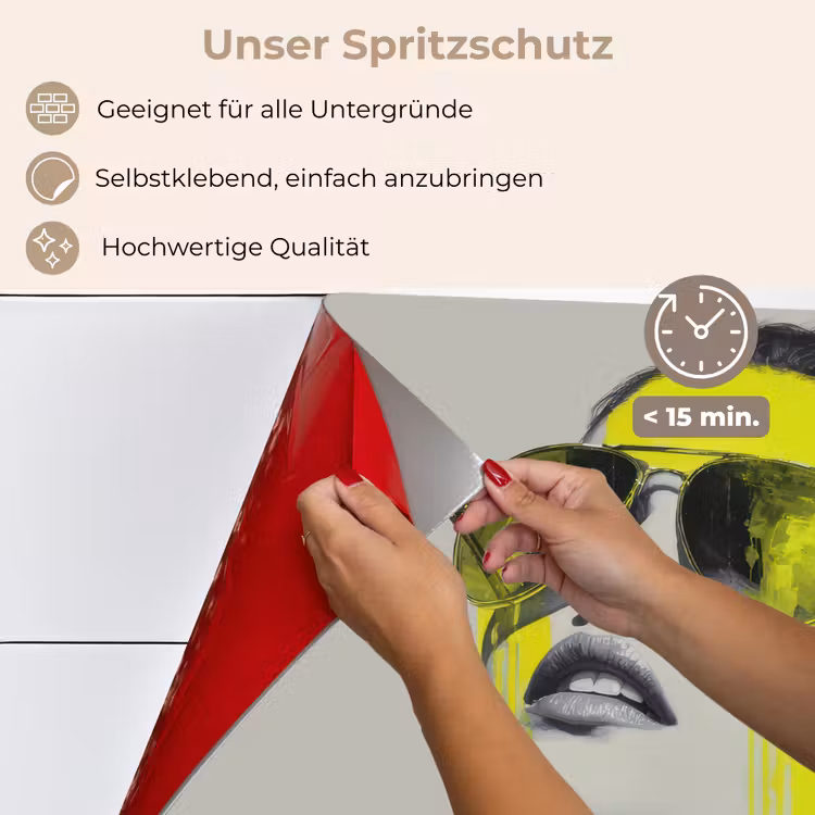 Vrouw - Bril - Verf keuken achterwand spatscherm klein -spatscherm_DE