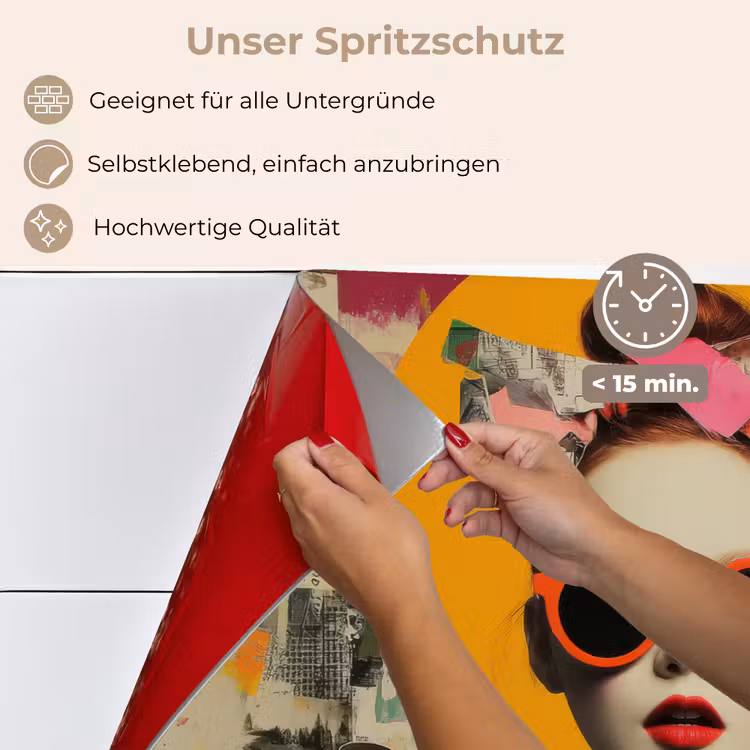 Vrouw - Bril - Strik - Retro keuken achterwand spatscherm klein -spatscherm_DE