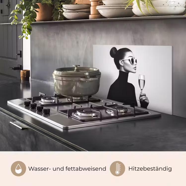 Vrouw - Champagne - Modern keuken achterwand spatscherm klein -usp_DE