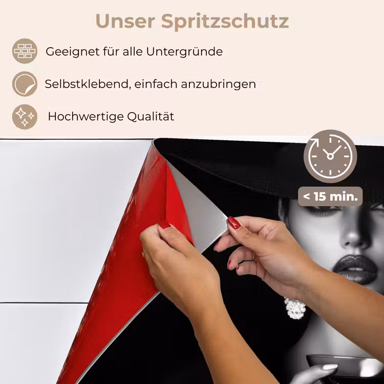 Vrouw - Cocktail - Chic keuken achterwand spatscherm klein -spatscherm_DE