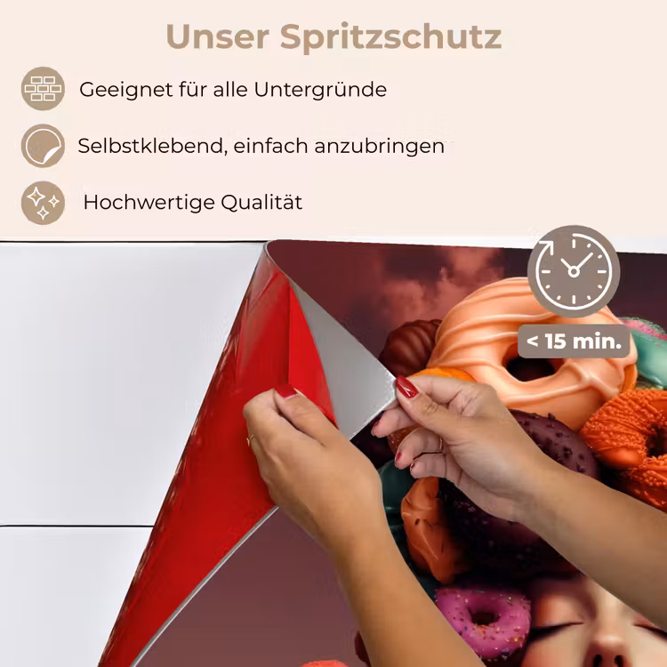 Vrouw - Donuts - Kleurrijk keuken achterwand spatscherm klein -spatscherm_DE