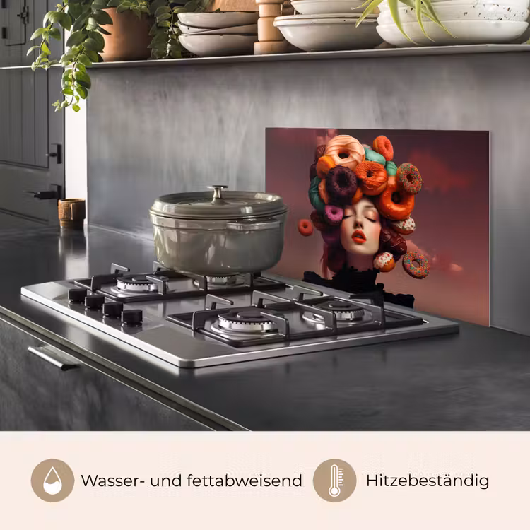 Vrouw - Donuts - Kleurrijk keuken achterwand spatscherm klein -usp_DE