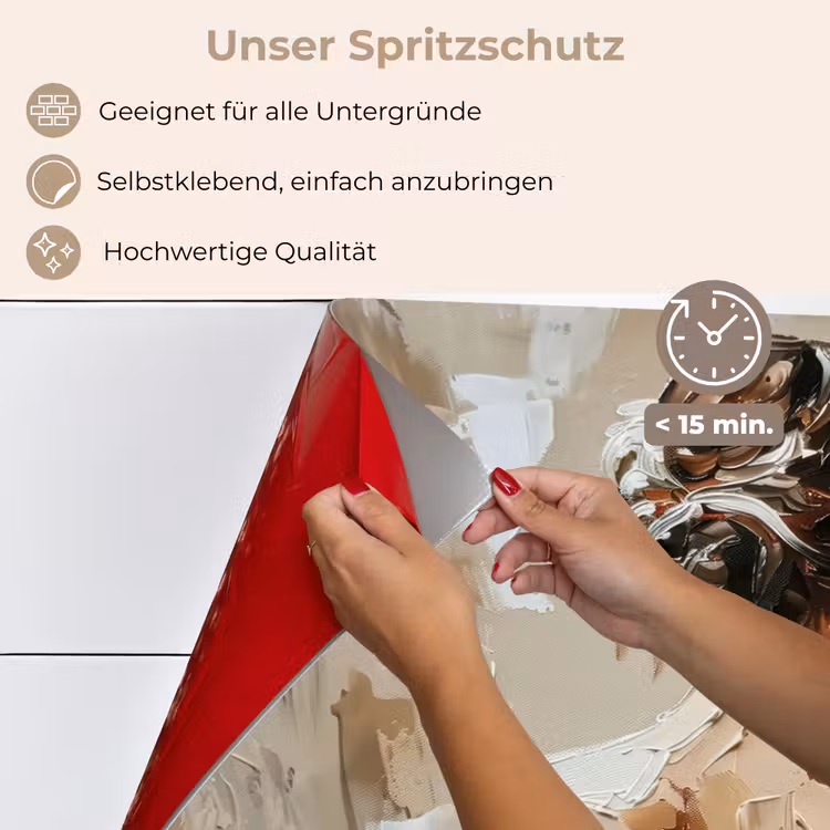 Vrouw - Verf - Abstract - Beige - Modern keuken achterwand spatscherm klein -spatscherm_DE
