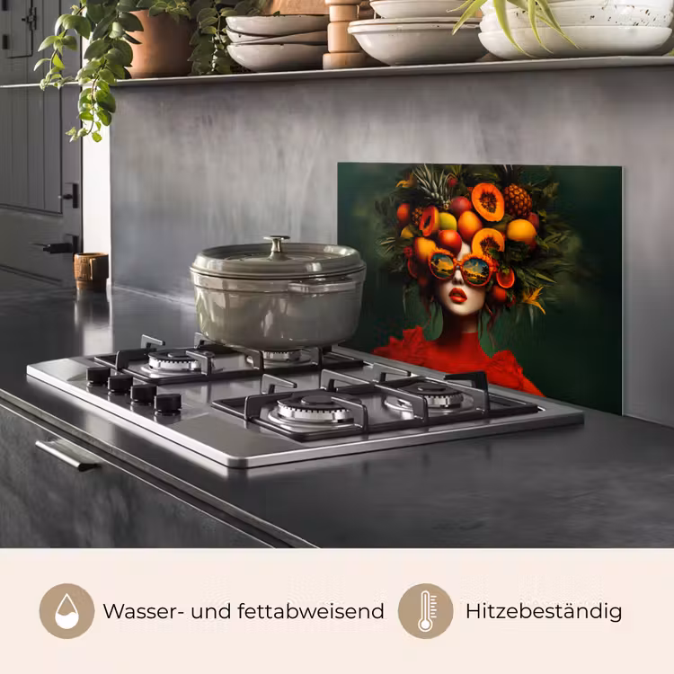 Vrouw - Vruchten - Papaja - Ananas keuken achterwand spatscherm klein -usp_DE