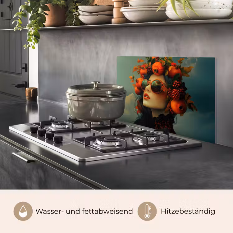 Vrouw - Granaatappel - Herfst - Zonnebril keuken achterwand spatscherm klein -usp_DE