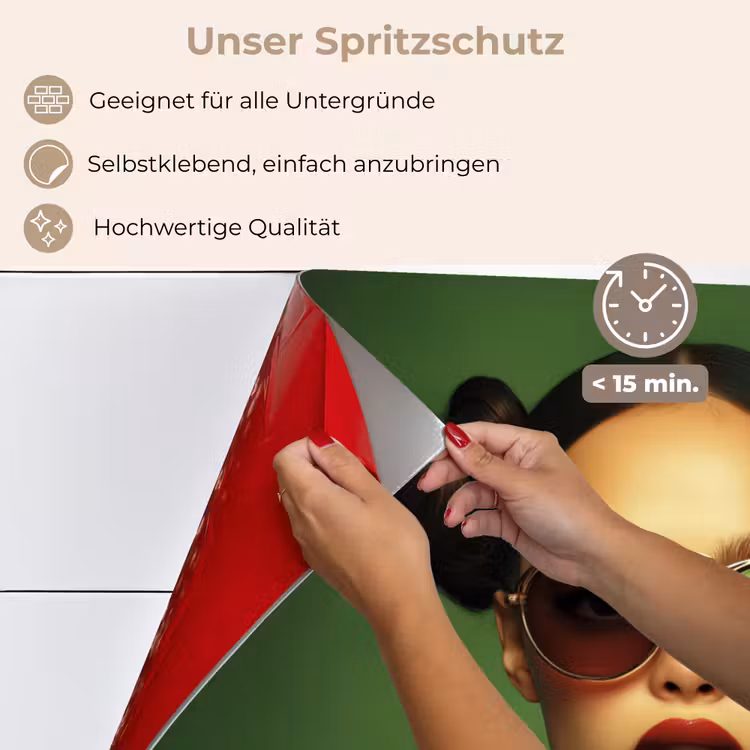 Vrouw - Groen - Bril - Aesthetic - Modern keuken achterwand spatscherm klein -spatscherm_DE