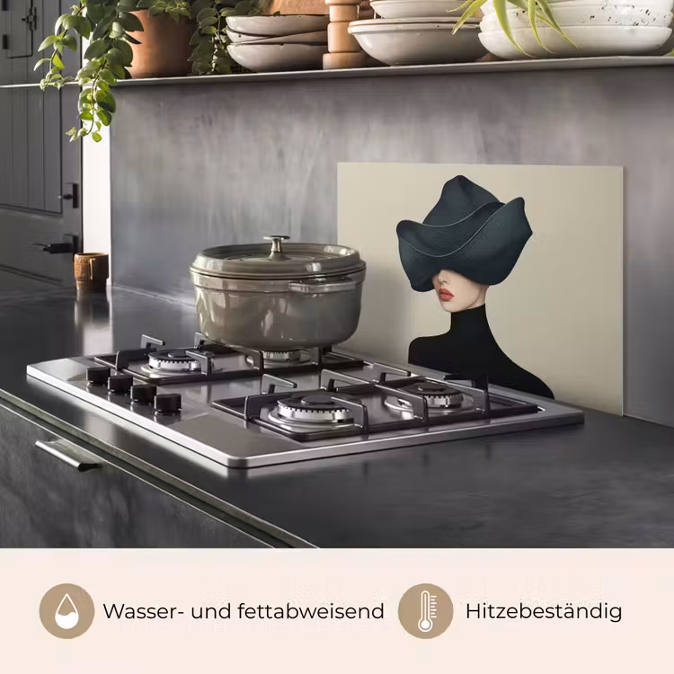 Vrouw - Groen - Hoed keuken achterwand spatscherm klein -usp_DE