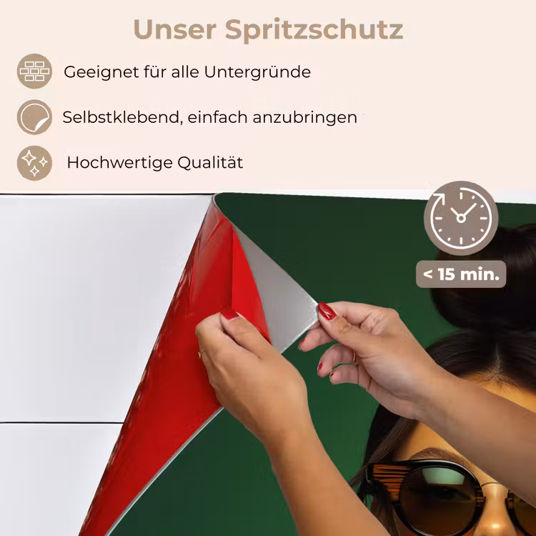 Vrouw - Groen - Modern - Bril - Abstract keuken achterwand spatscherm klein -spatscherm_DE