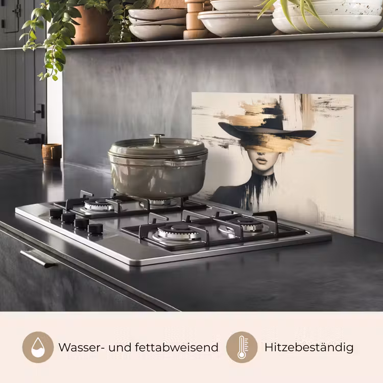 Vrouw - Hoed - Verf keuken achterwand spatscherm klein -usp_DE