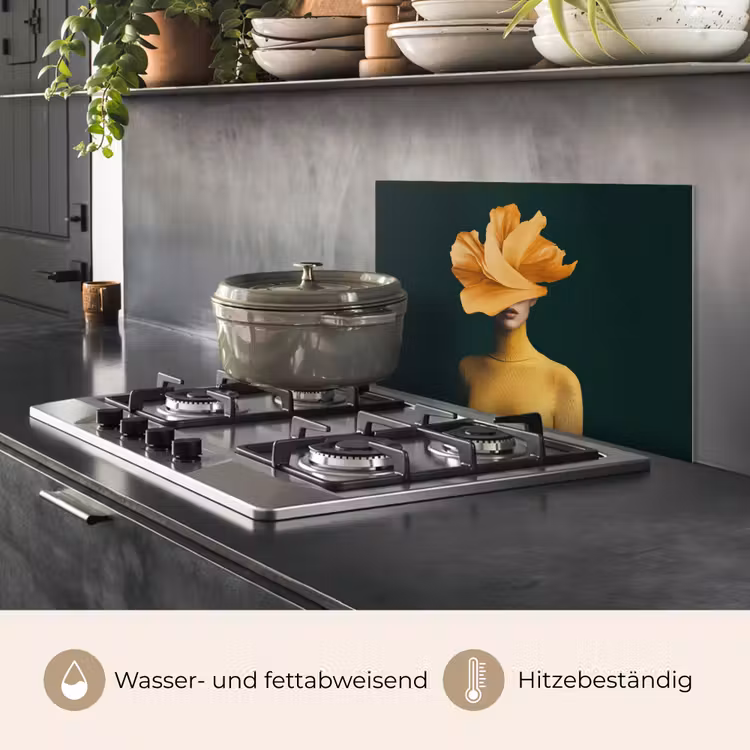 Vrouw - Hoed - Geel keuken achterwand spatscherm klein -usp_DE