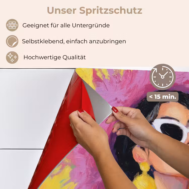 Vrouw - Hoed - Paars - Wijn keuken achterwand spatscherm klein -spatscherm_DE
