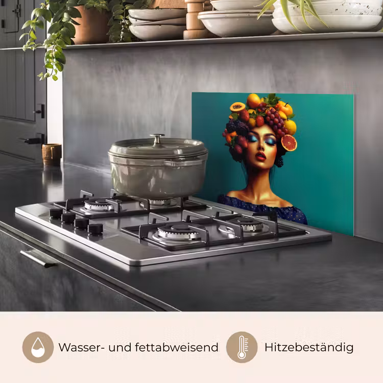 Vrouw - Hoodtooi - Tropisch - Fruit - Druiven keuken achterwand spatscherm klein -usp_DE