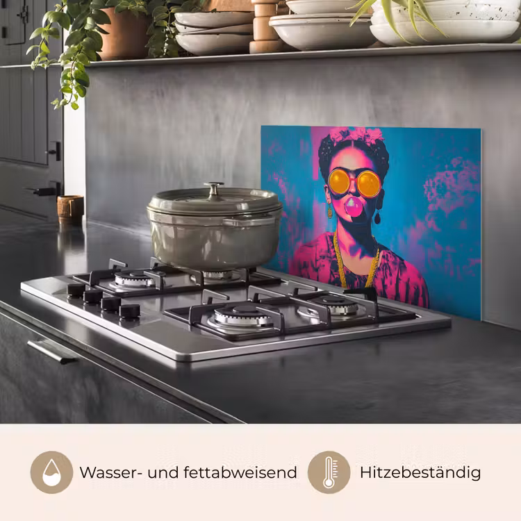 Vrouw - Kauwgom - Zonnebril - Oranje keuken achterwand spatscherm klein -usp_DE