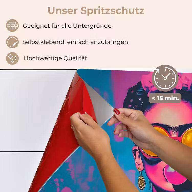 Vrouw - Kauwgom - Zonnebril - Oranje keuken achterwand spatscherm klein -spatscherm_DE