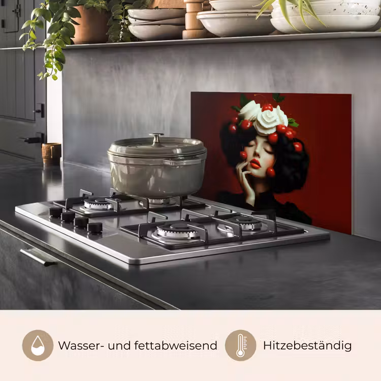 Vrouw - Kersen - Slagroom keuken achterwand spatscherm klein -usp_DE