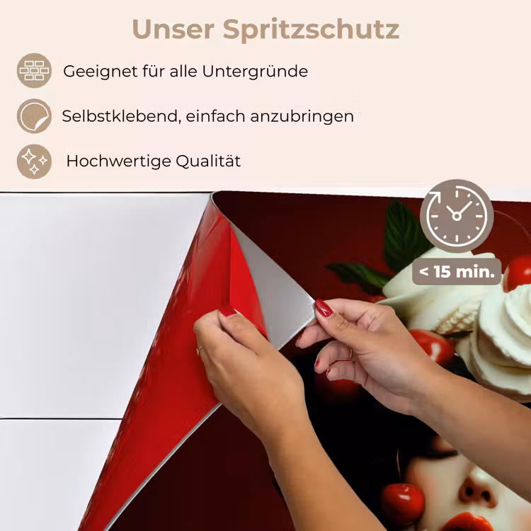 Vrouw - Kersen - Slagroom keuken achterwand spatscherm klein -spatscherm_DE
