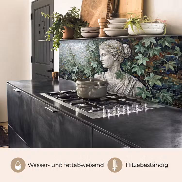 Vrouw - Klassiek - Mozaiëk - Natuur - Groen keuken achterwand 2 middel -usp_DE