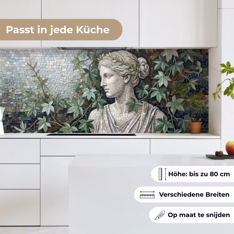 Vrouw - Klassiek - Mozaiëk - Natuur - Groen keuken achterwand 2 middel -sfeer4_DE