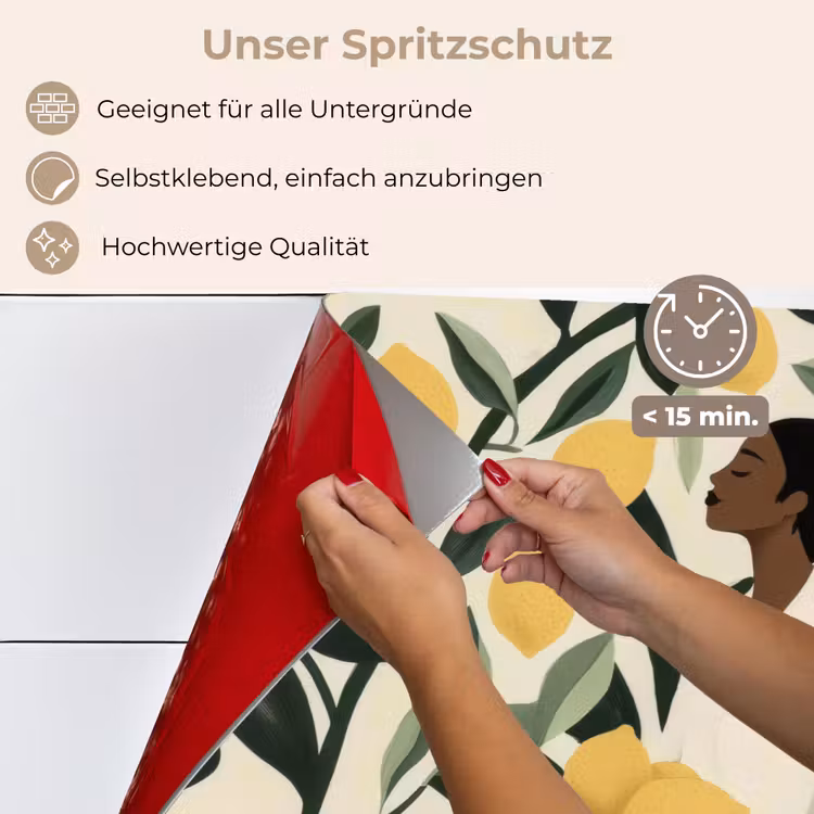 Vrouw - Mand - Citroenen - Bladeren keuken achterwand spatscherm klein -spatscherm_DE