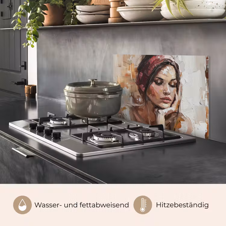 Vrouw - Verflook - Portret - Modern keuken achterwand spatscherm klein -usp_DE