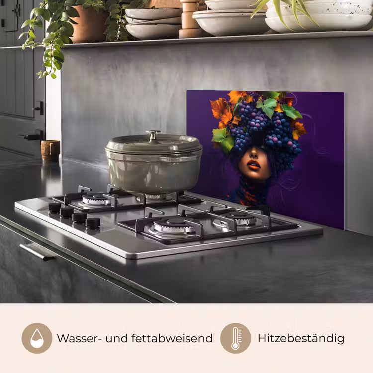 Vrouw - Paars - Druiven keuken achterwand spatscherm klein -usp_DE