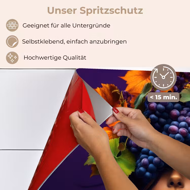 Vrouw - Paars - Druiven keuken achterwand spatscherm klein -spatscherm_DE