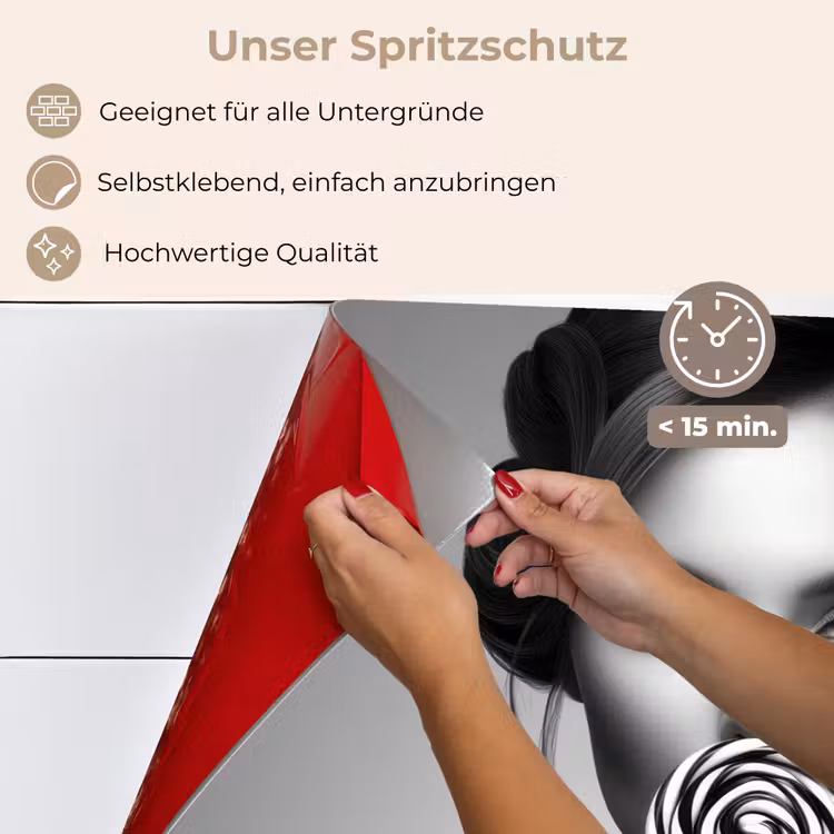 Vrouw - Lolly - Zwart keuken achterwand spatscherm klein -spatscherm_DE