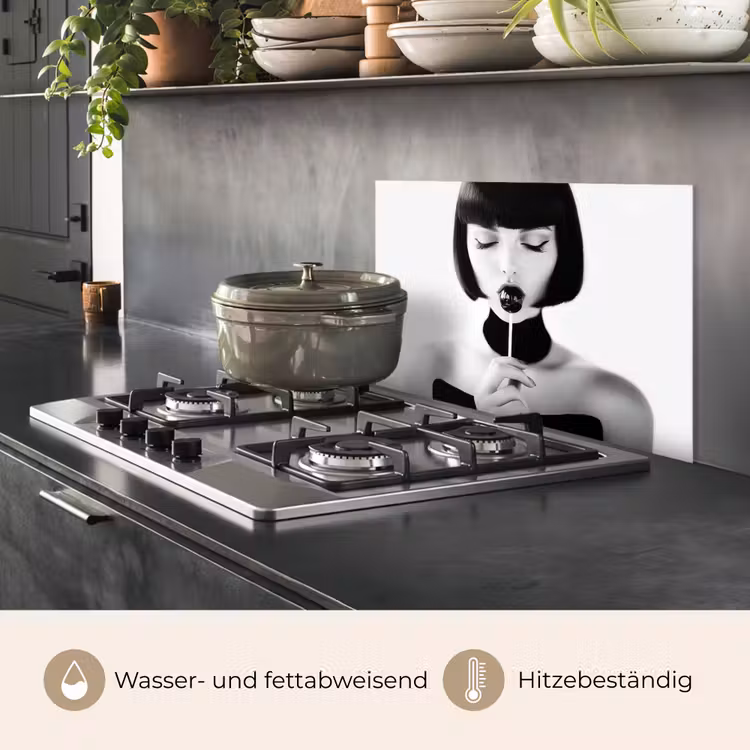Vrouw - Lolly - Zwart - Wit keuken achterwand spatscherm klein -usp_DE