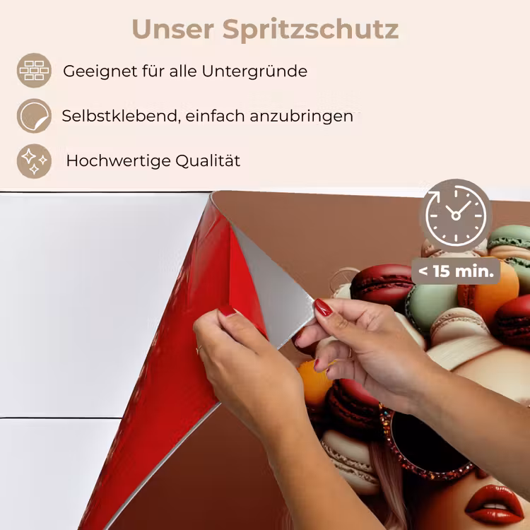 Vrouw - Macarons - Bril keuken achterwand spatscherm klein -spatscherm_DE