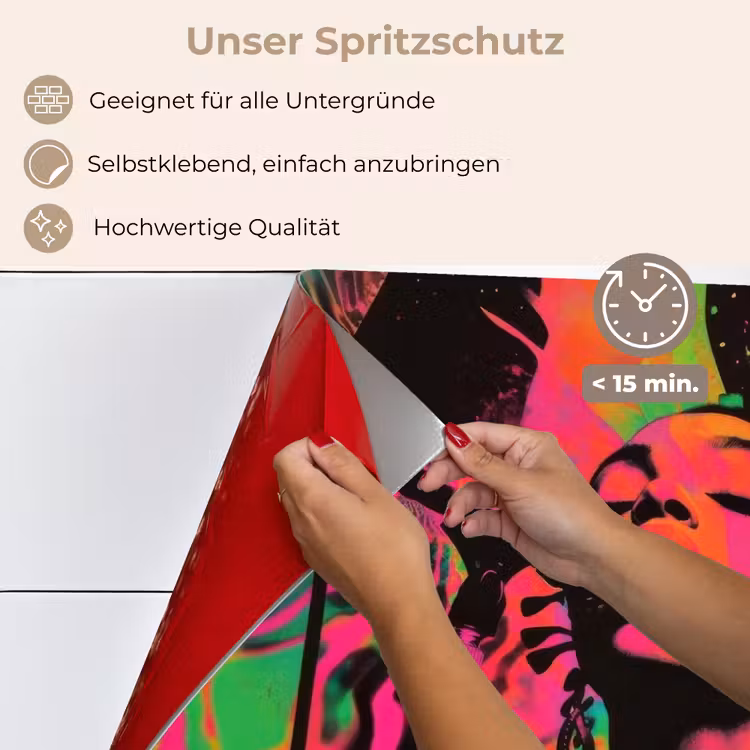 Vrouw - Microfoon - Neon keuken achterwand spatscherm klein -spatscherm_DE