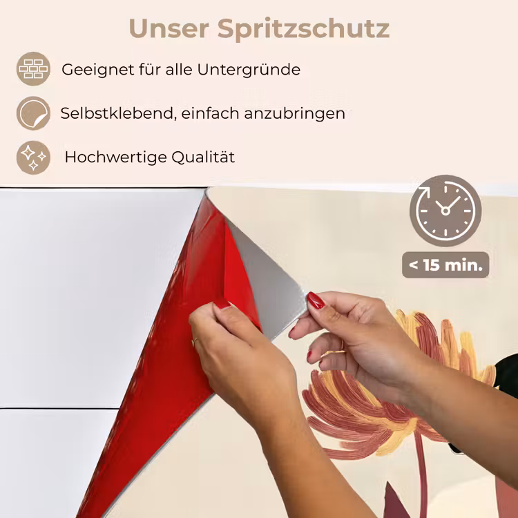Vrouw - Minimalistisch - Bloem keuken achterwand spatscherm klein -spatscherm_DE