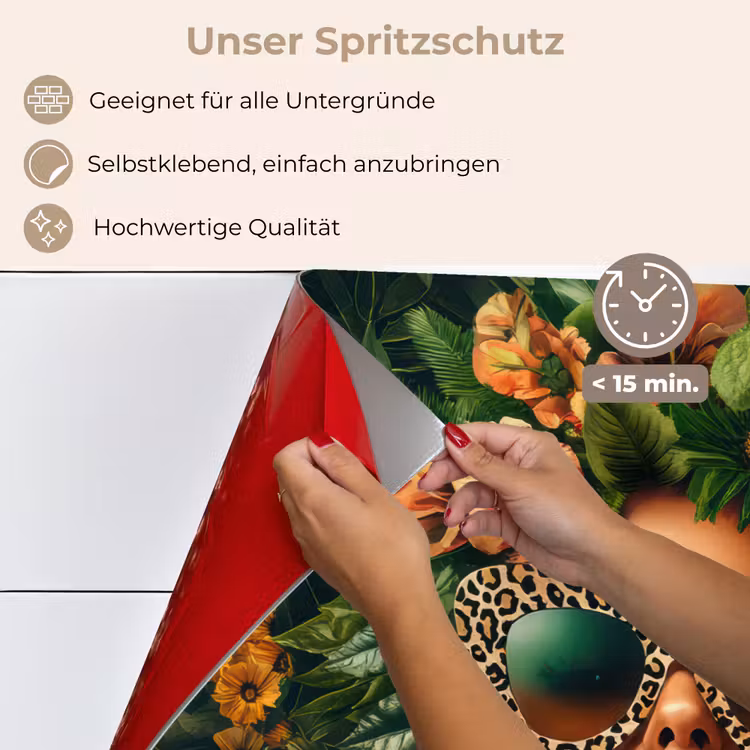Vrouw - Panterprint - Jungle - Natuur - Luxe keuken achterwand spatscherm klein -spatscherm_DE