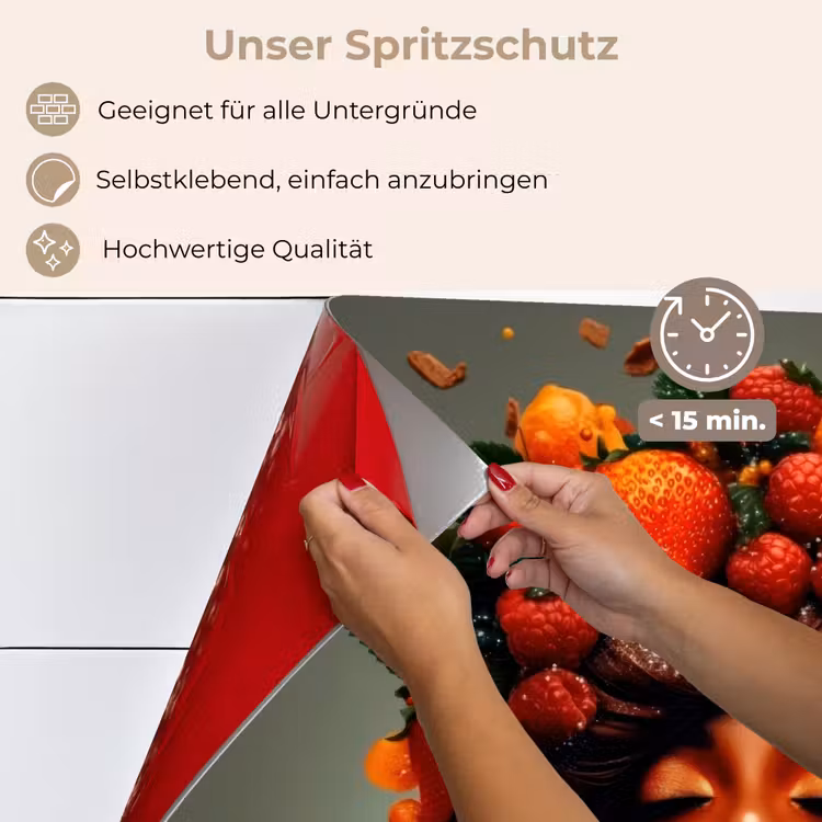 Vrouw - Chocolade - Frambozen - Aardbeien - Koekjes keuken achterwand spatscherm klein -spatscherm_DE