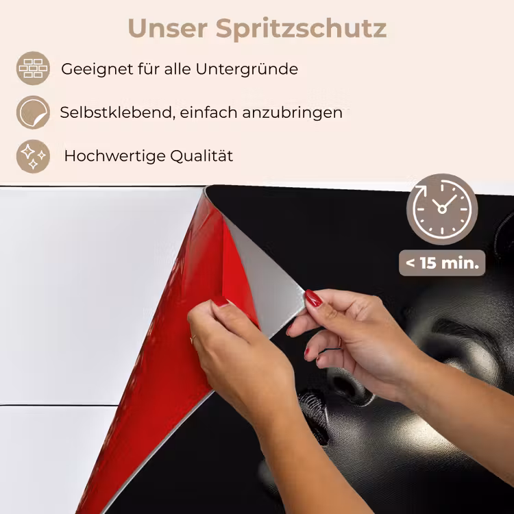 Vrouw - Zwart - Goud - Sieraden keuken achterwand spatscherm klein -spatscherm_DE