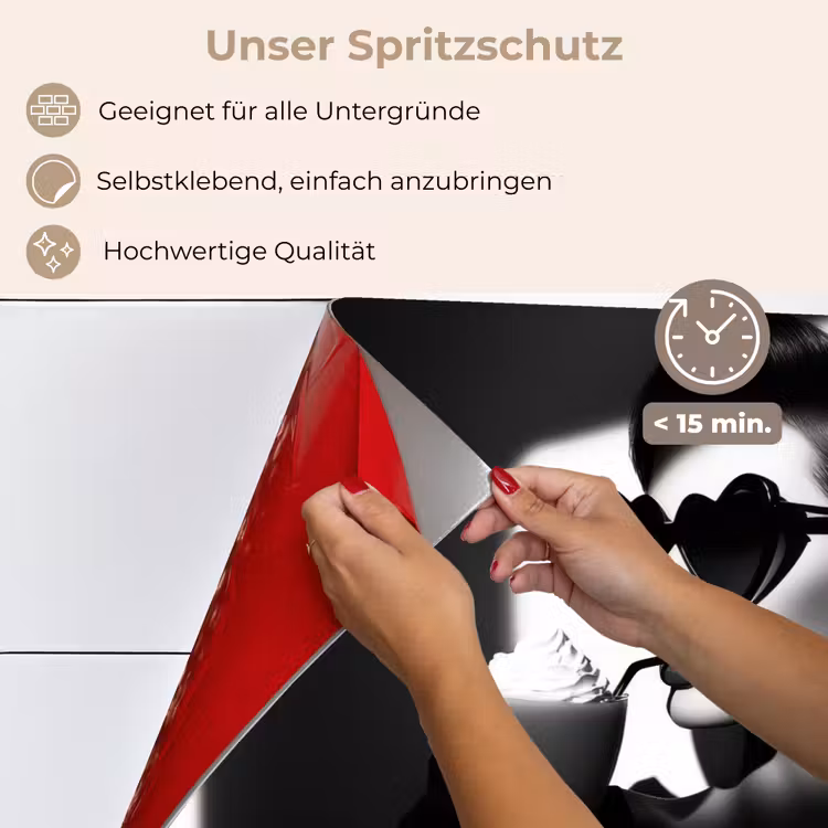 Vrouw - Zwart - Hart keuken achterwand spatscherm klein -spatscherm_DE