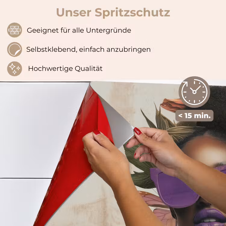 Vrouw - Zonnebril - Vlinder - Bloemen keuken achterwand spatscherm klein -spatscherm_DE