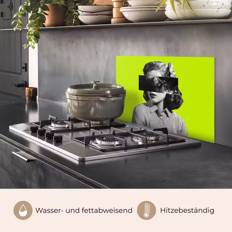 Vrouw - Sterrenhemel - Groen keuken achterwand spatscherm klein -usp_DE
