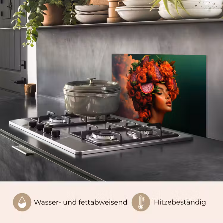 Vrouw - Drankenfruit - Rozen keuken achterwand spatscherm klein -usp_DE