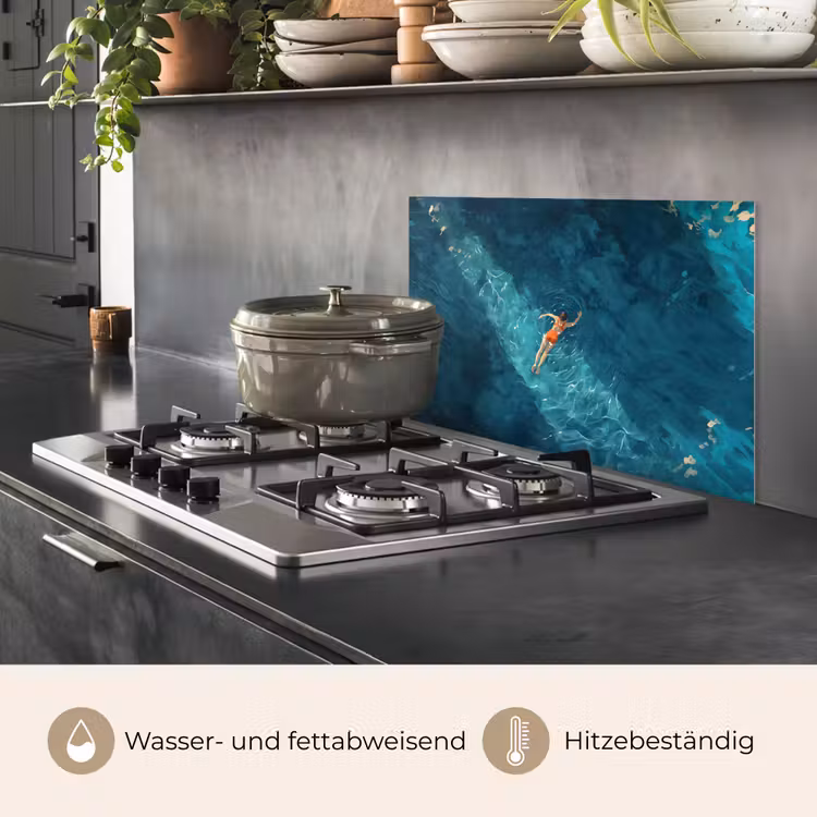 Vrouw - Water - Bikini - Oranje keuken achterwand spatscherm klein -usp_DE