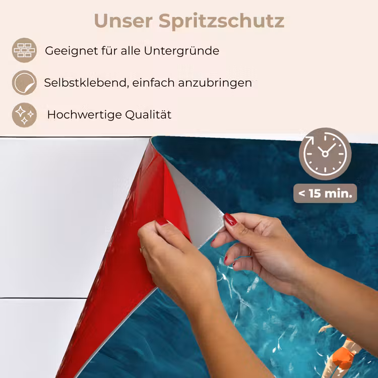 Vrouw - Water - Bikini - Oranje keuken achterwand spatscherm klein -spatscherm_DE