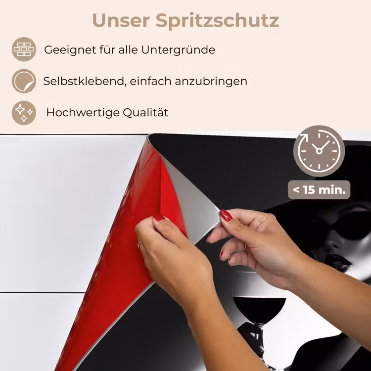 Vrouw - Wijn - Chic keuken achterwand spatscherm klein -spatscherm_DE