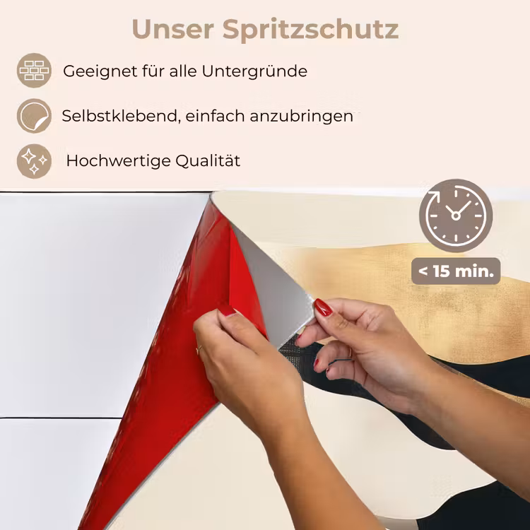 Vrouw - Golven - Zwart keuken achterwand spatscherm klein -spatscherm_DE