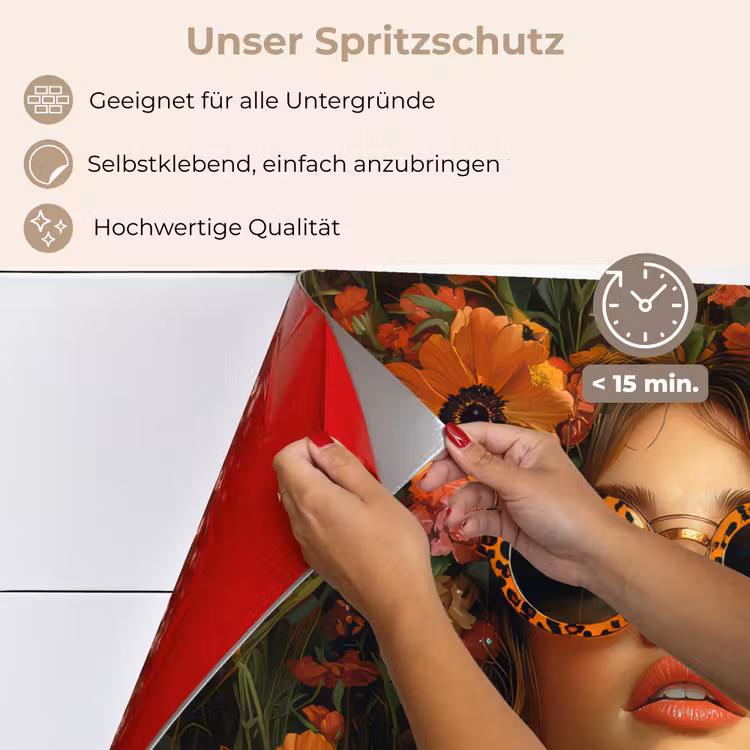 Vrouwen - Bloemen - Modern - Bril - Abstract keuken achterwand spatscherm klein -spatscherm_DE