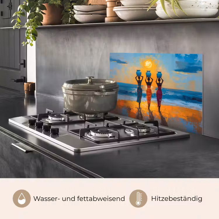 Vrouwen - Strand - Zondsondergang keuken achterwand spatscherm klein -usp_DE
